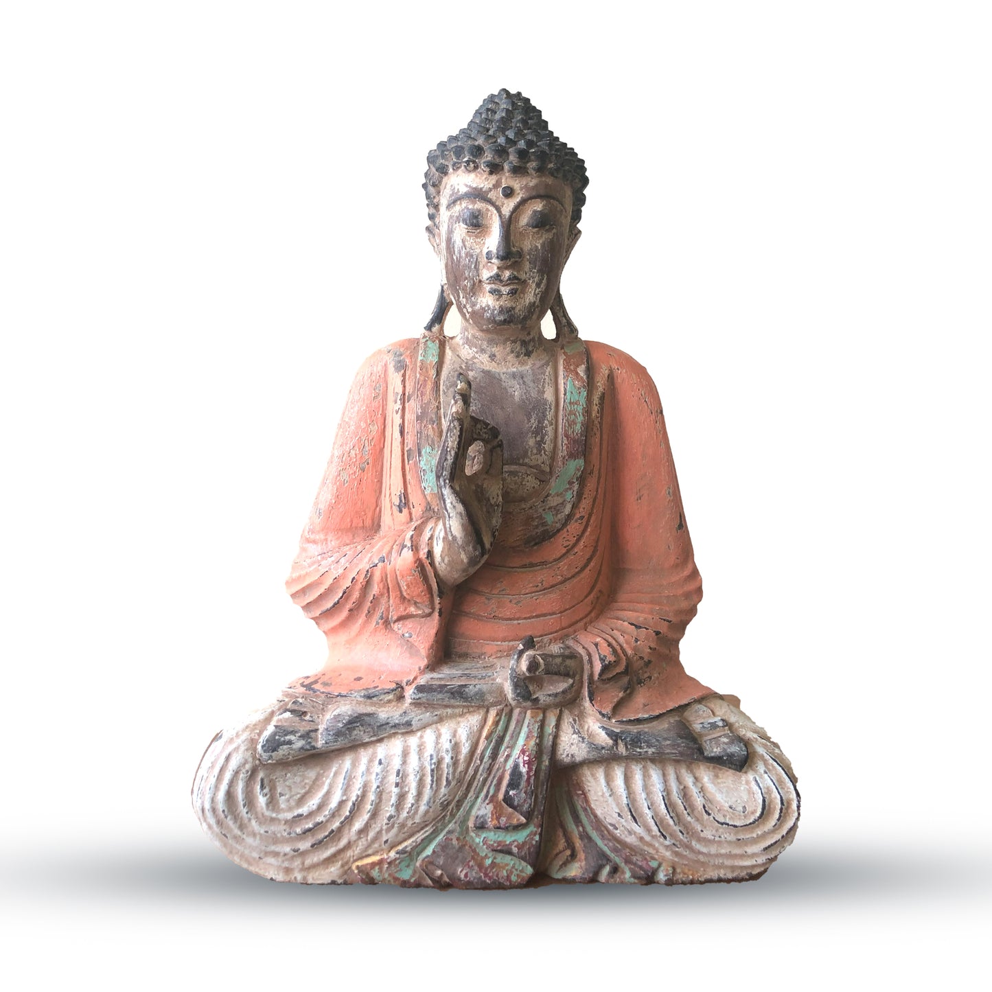 Handkarvad Buddha Staty - 40cm