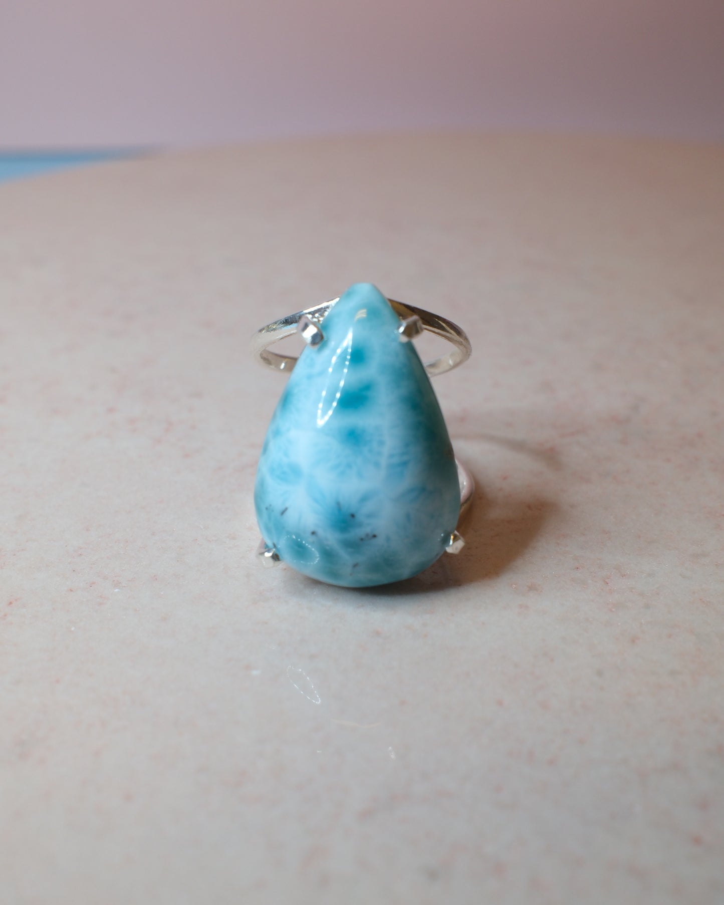 Larimar ring, silver (A)