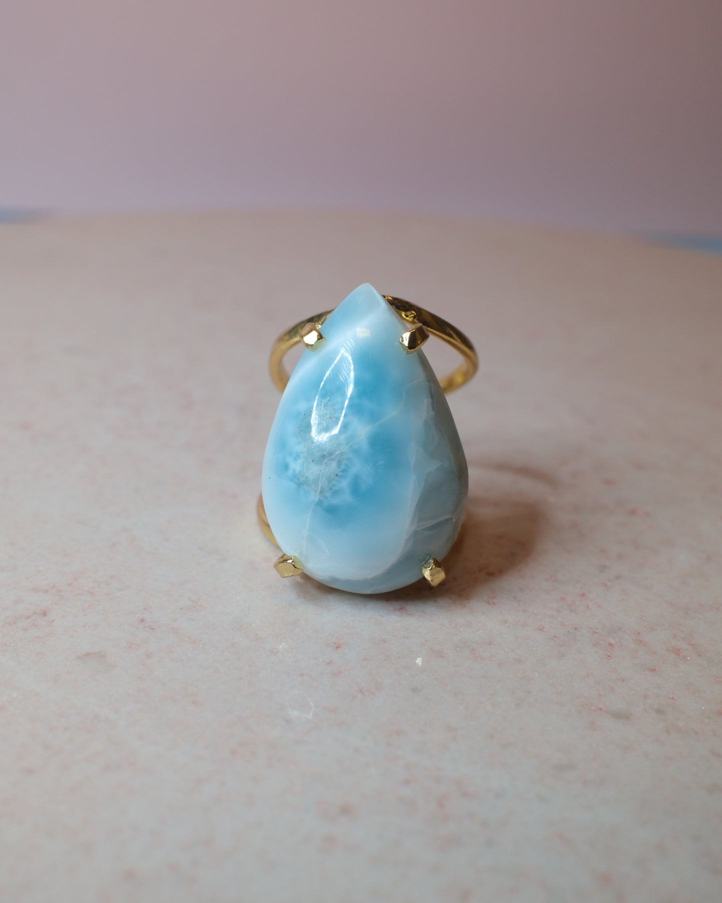 Larimar ring, guld (C)