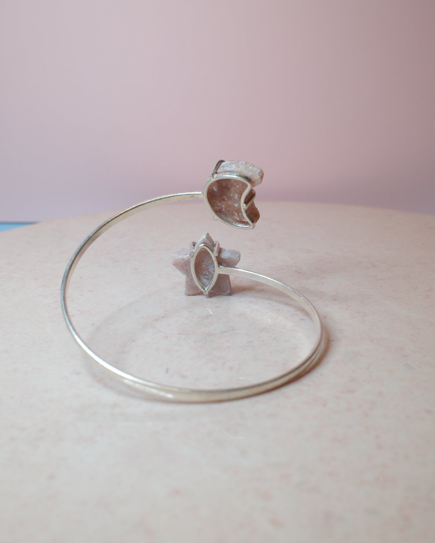 Rosa ametist armband, silver (A)