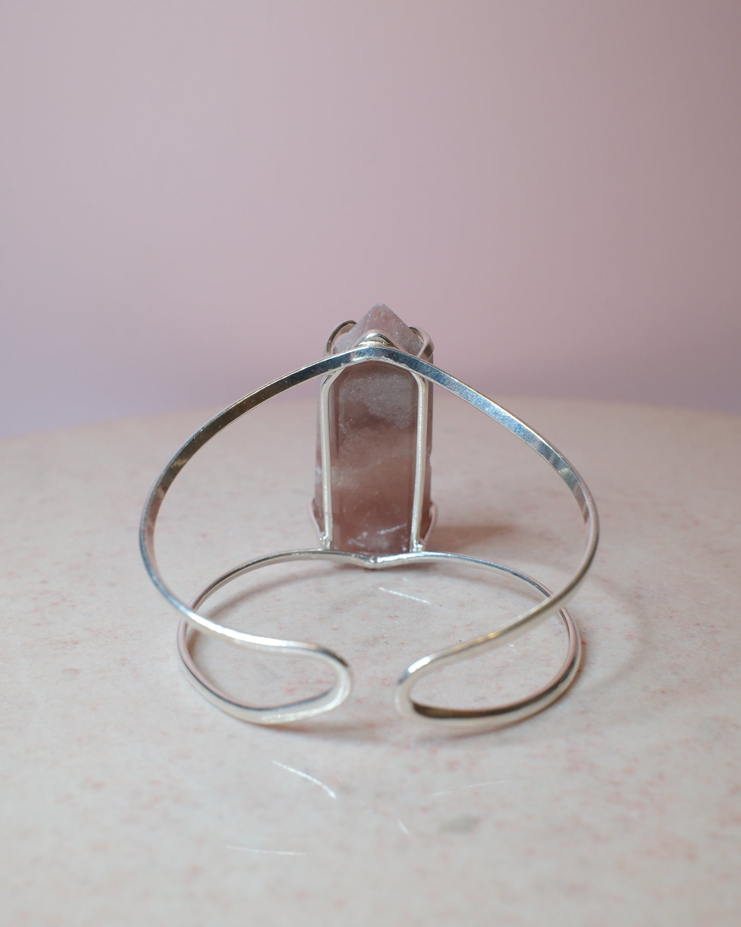 Rosa ametist armband, silver (B)