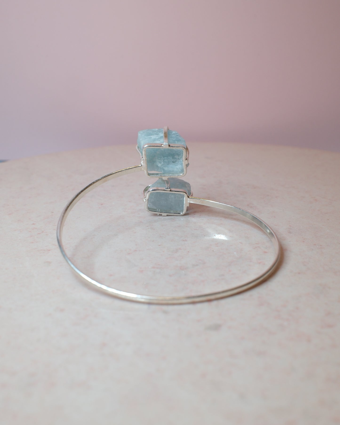 Aquamarin armband, silver (A)