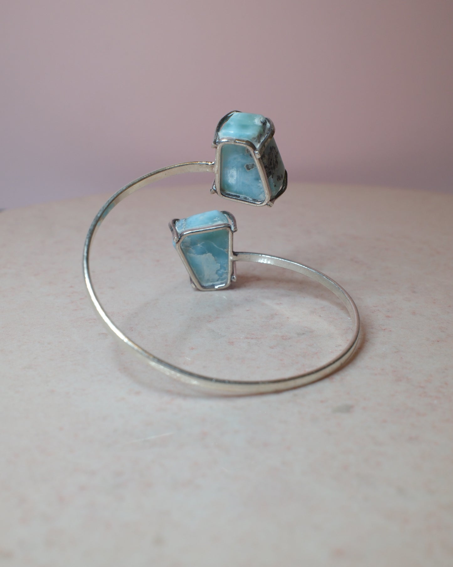 Larimar armband, silver (F)