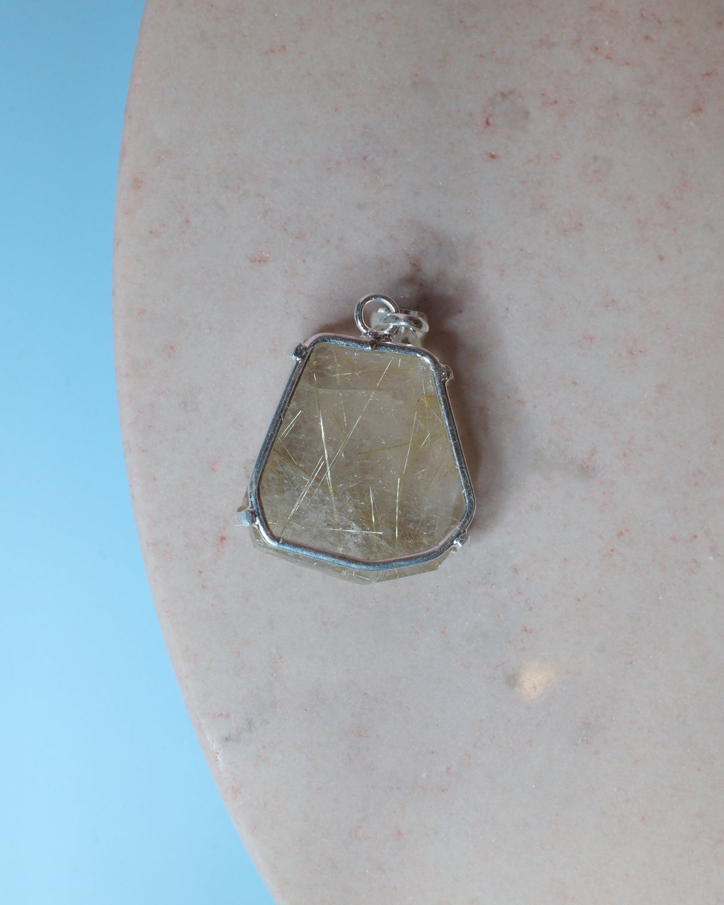Rutilkvarts hänge, silver (B)