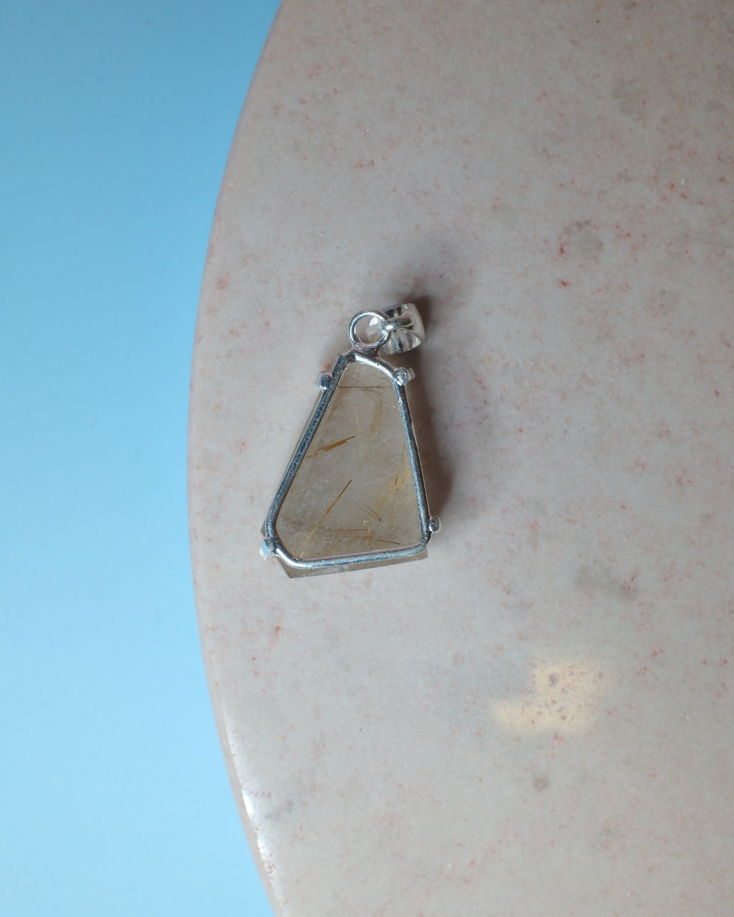 Rutilkvarts hänge, silver (D)