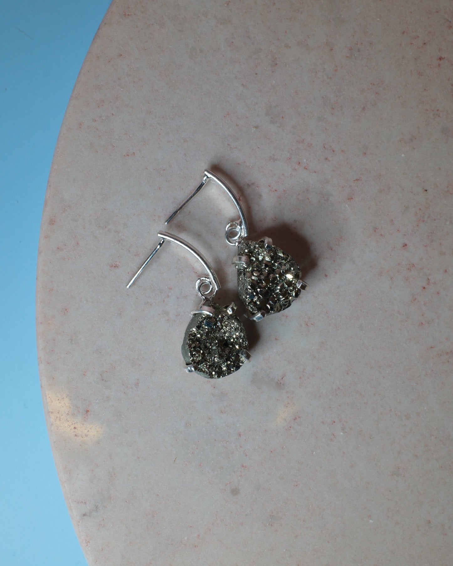 Pyrit örhänge, silver (A)