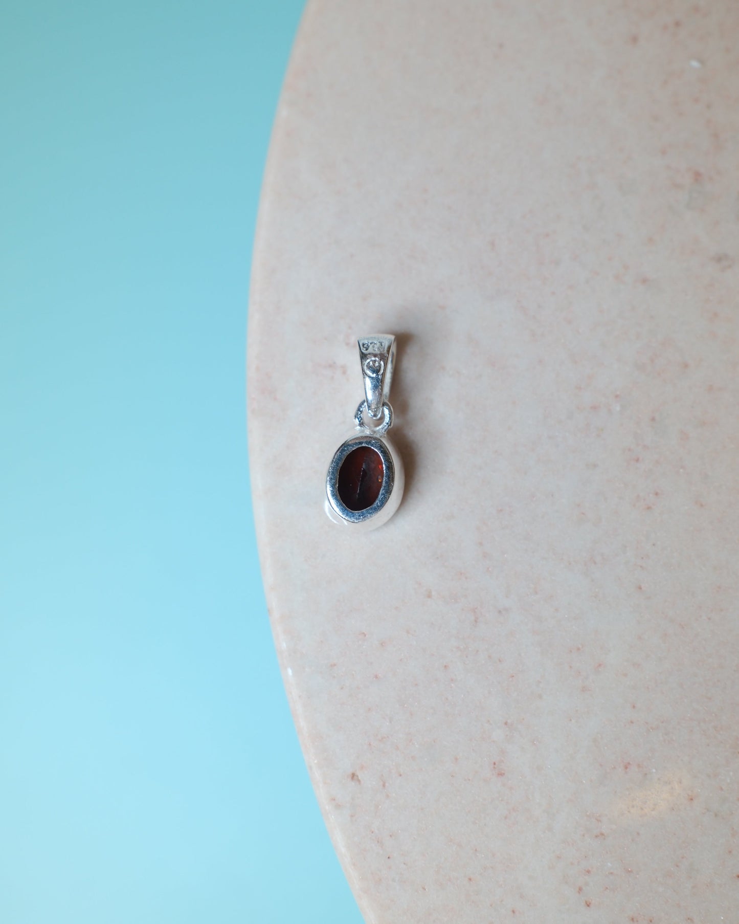 Facetterad Granat hänge, sterlingsilver 925