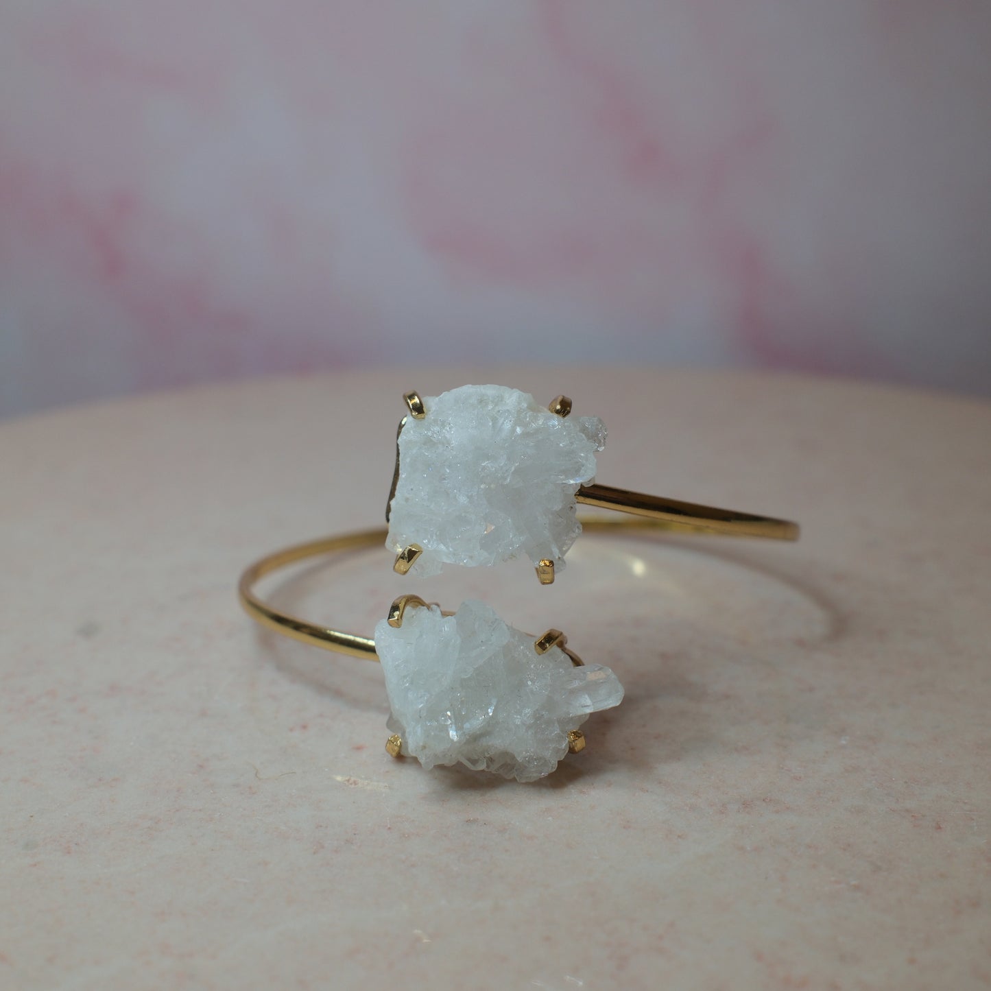 Bergkristall armband, guld (C) Spiritana
