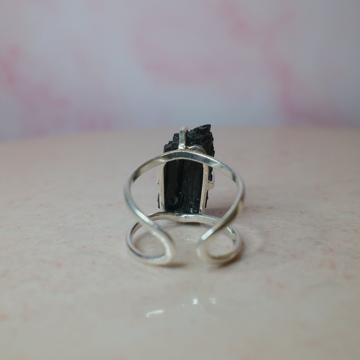Svart turmalin ring, silver (D) Spiritana