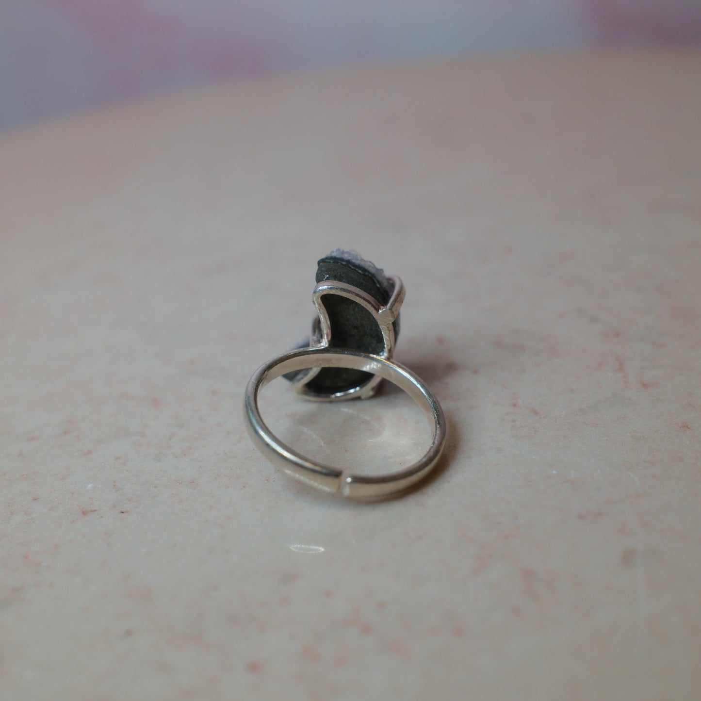 Ametist ring halvmåne, silver (B) Spiritana