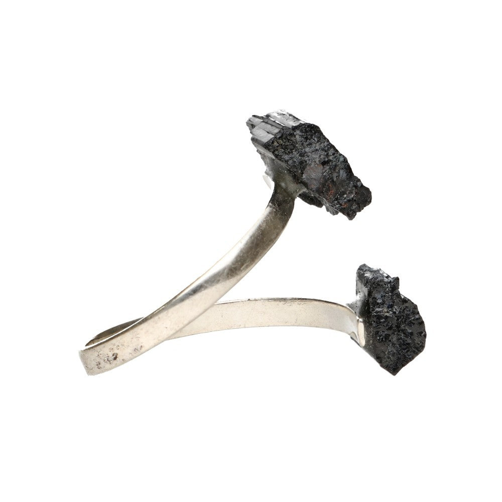 Svart turmalin ring, sterlingsilver