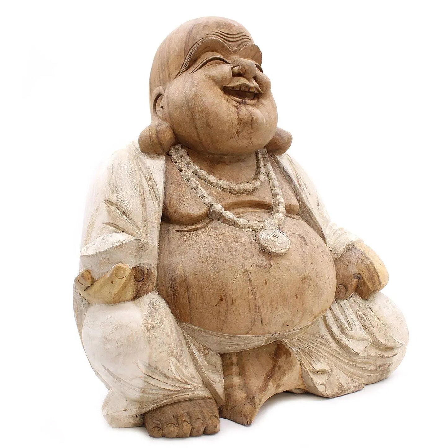 Handskuren Buddha - 50 cm (Happy) Spiritana