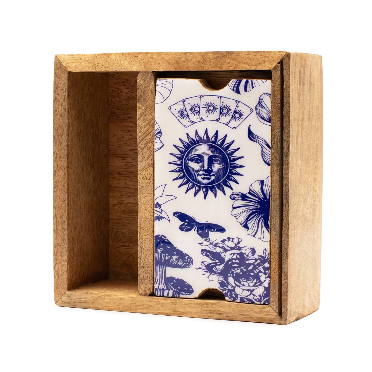 Tarotbox med Två Fack och Korthållare