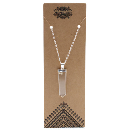 Silverpläterat Halsband – Bergkristall (Flat spets)