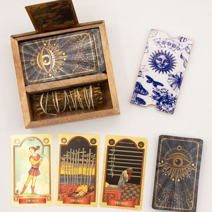 Tarotbox med Två Fack och Korthållare