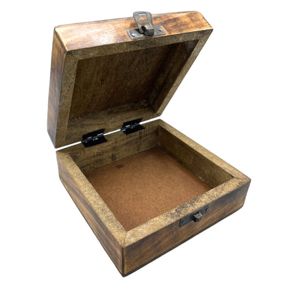 Förvaringslåda i trä - Buddha, Kvadrat