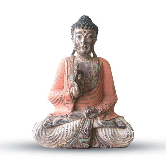 Handkarvad Buddha Staty - 40cm Spiritana