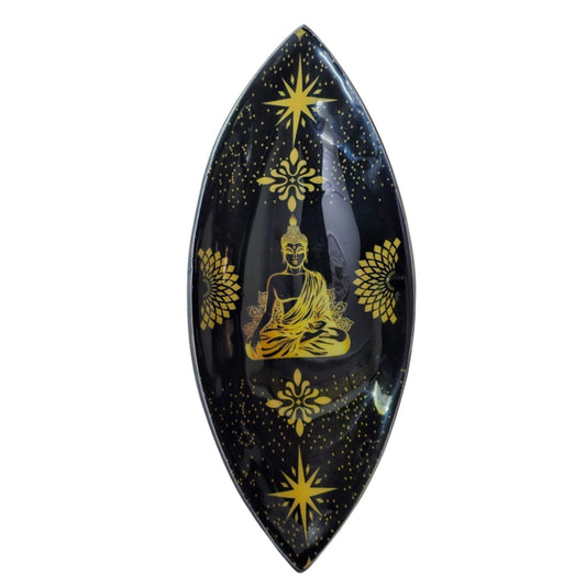 Rökelseskål i Aluminium – Buddha Guld & Svart