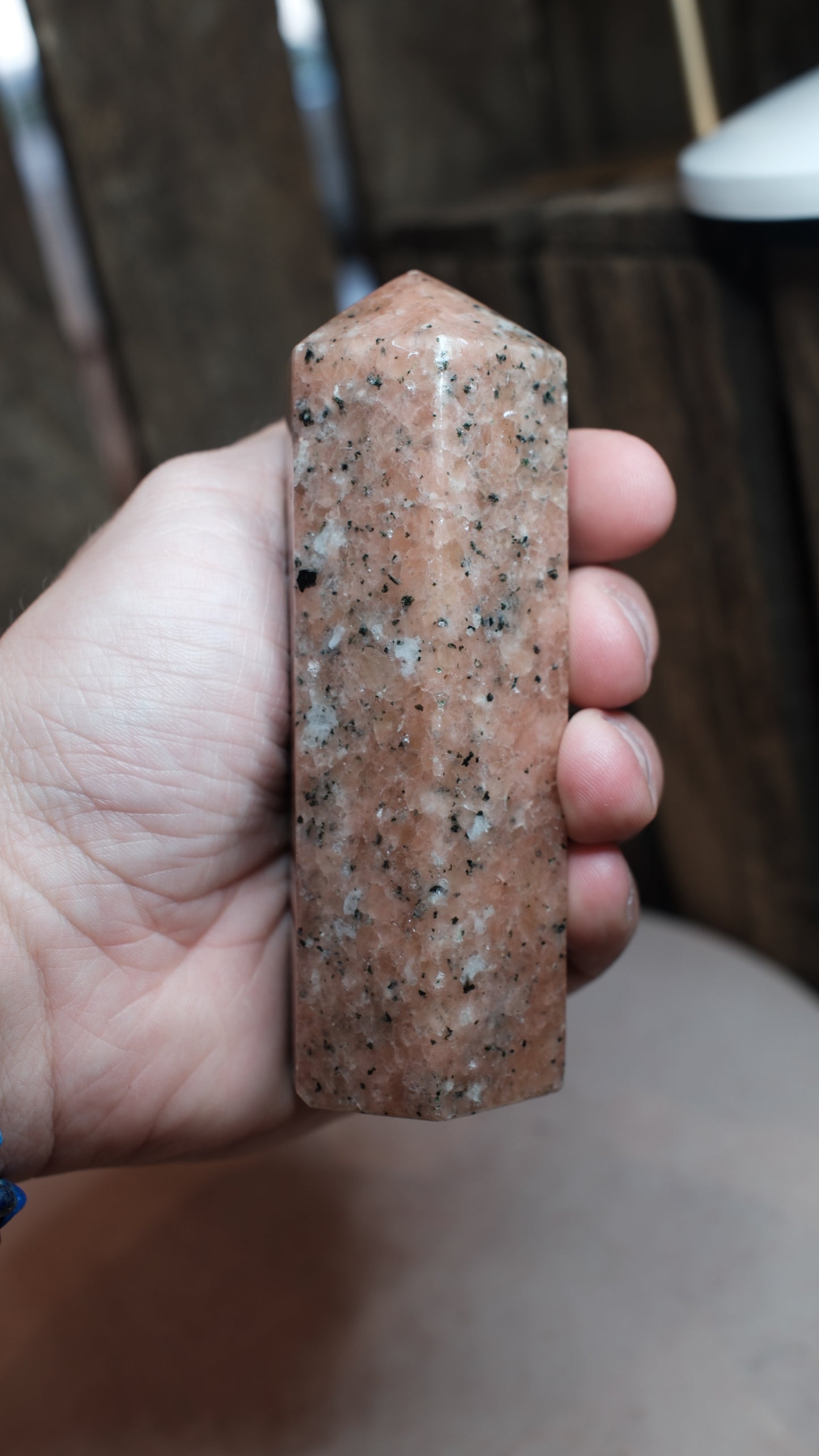 Orange Kalcit & Svart Turmalin, torn