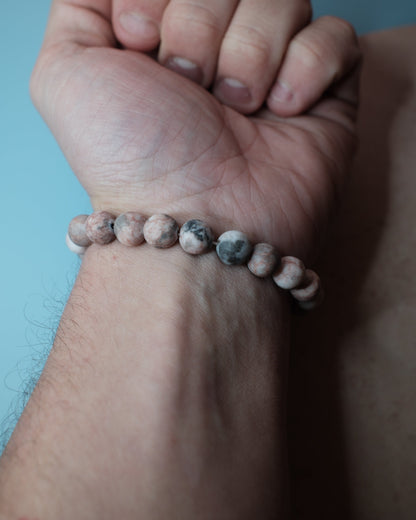 Armband - Rosa Zebrajaspis (8 mm)