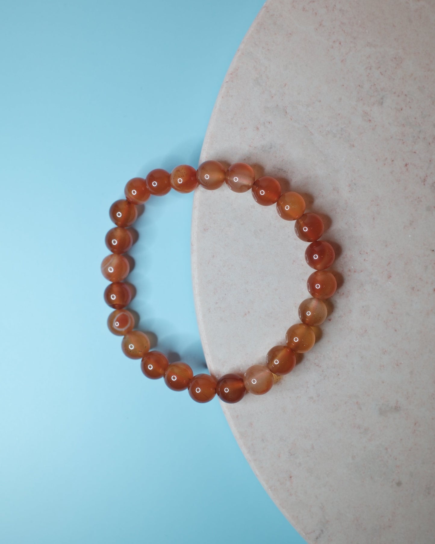 Karneol armband, 8 mm