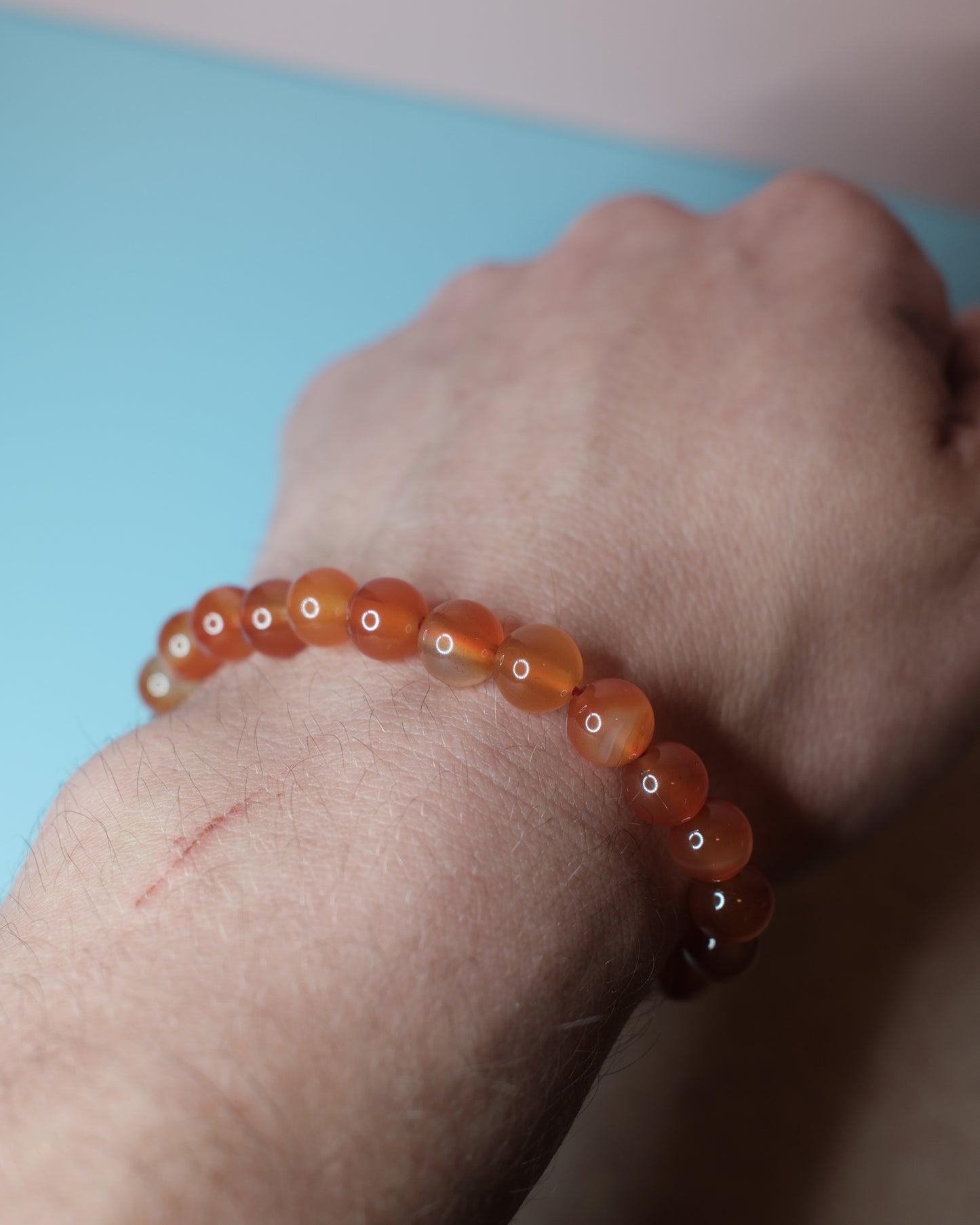 Karneol armband, 8 mm