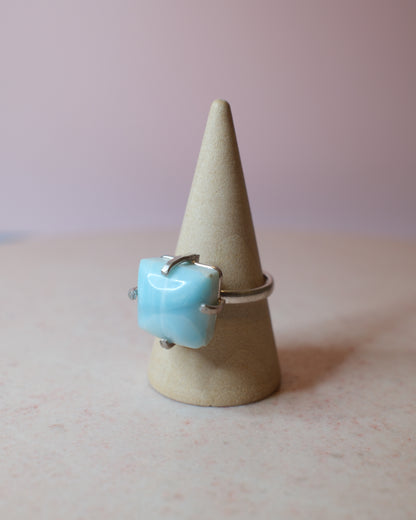 Larimar ring, silver (H)