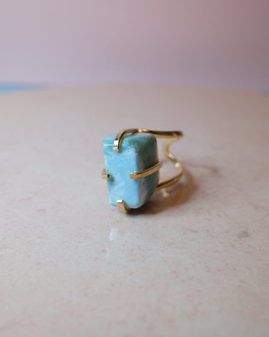Larimar ring, guld (E)
