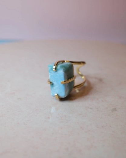 Larimar ring, guld (E) Spiritana
