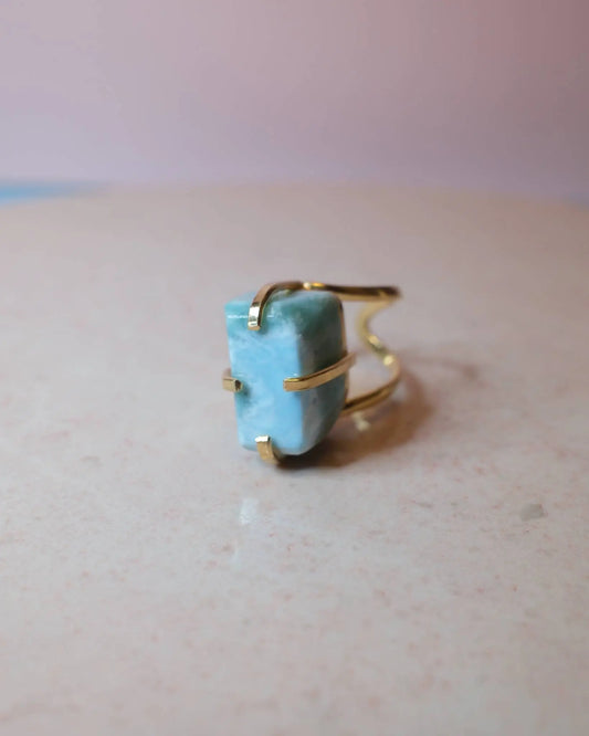 Larimar ring, guld (E) Spiritana