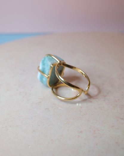 Larimar ring, guld (E)