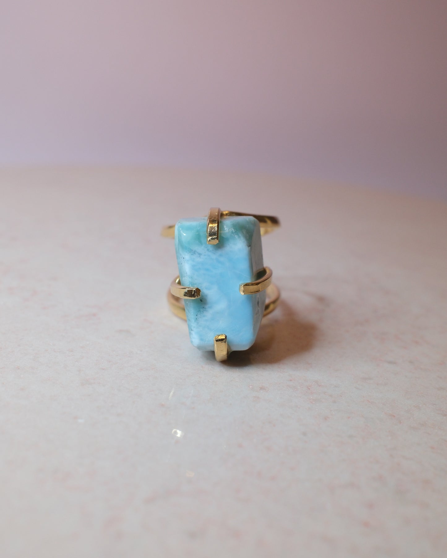 Larimar ring, guld (E)