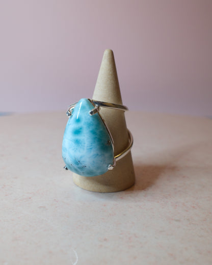 Larimar ring, silver (A)