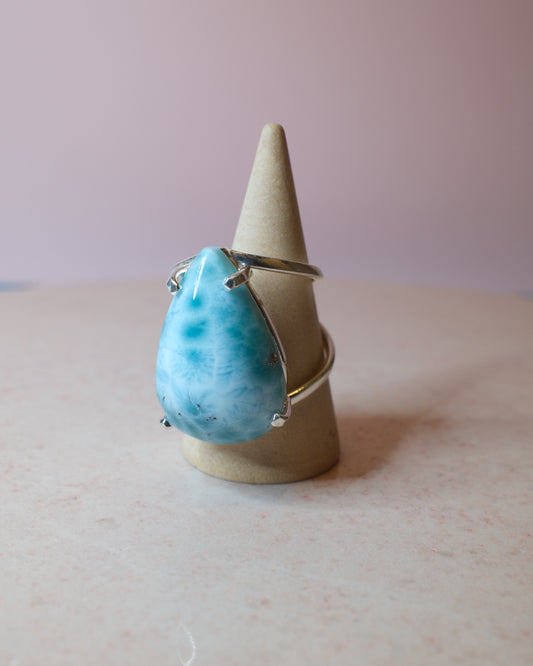 Larimar ring, silver (A)