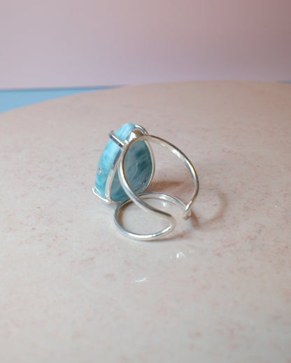 Larimar ring, silver (A)