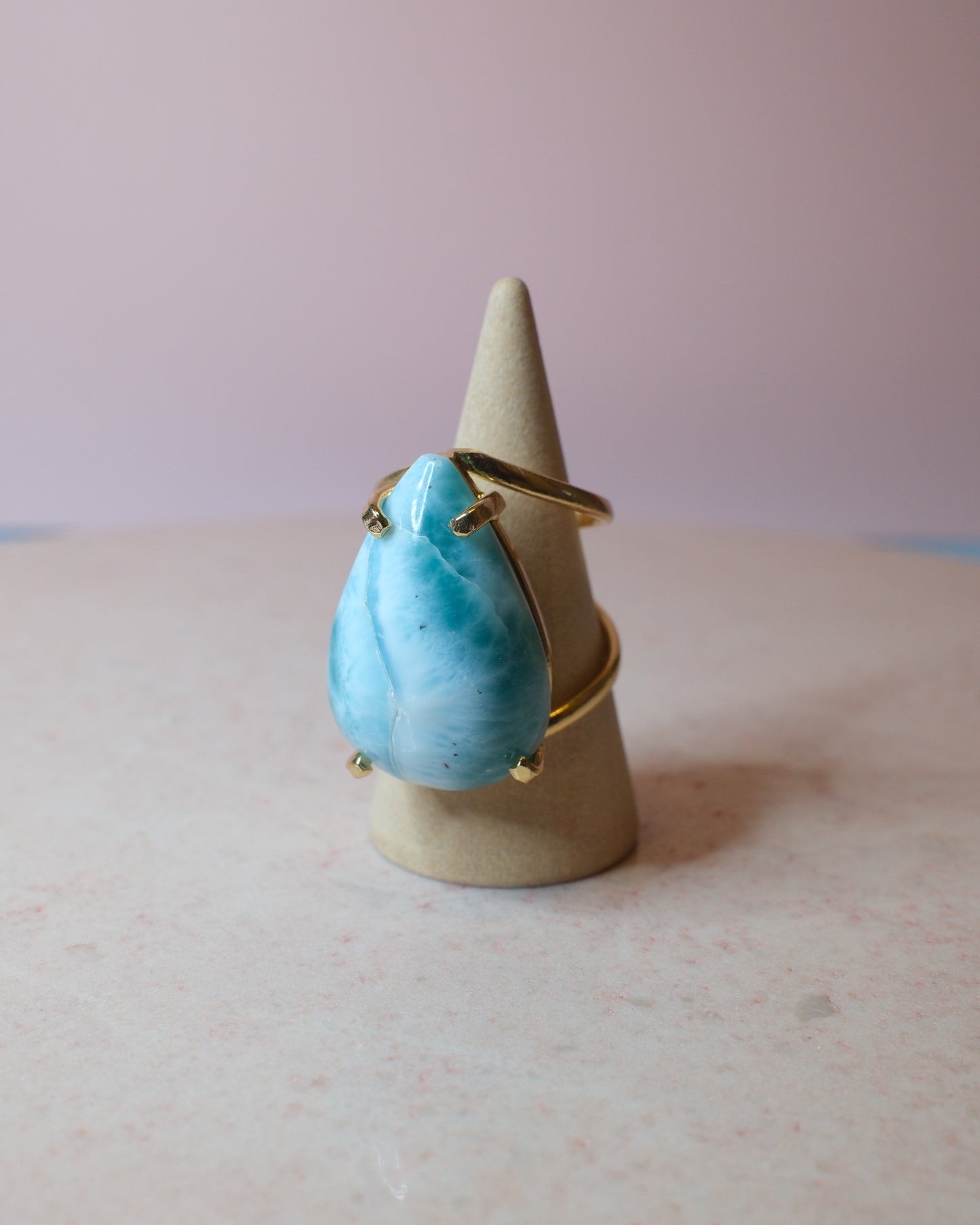 Larimar ring, guld (B)