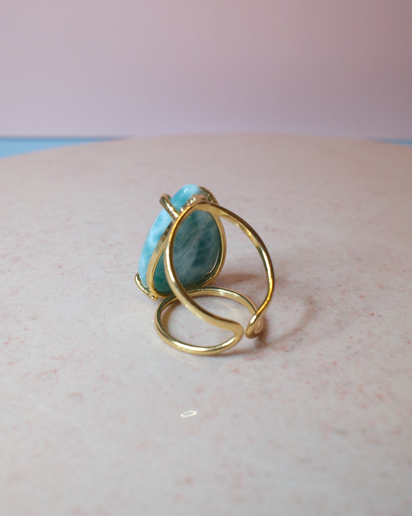 Larimar ring, guld (B)