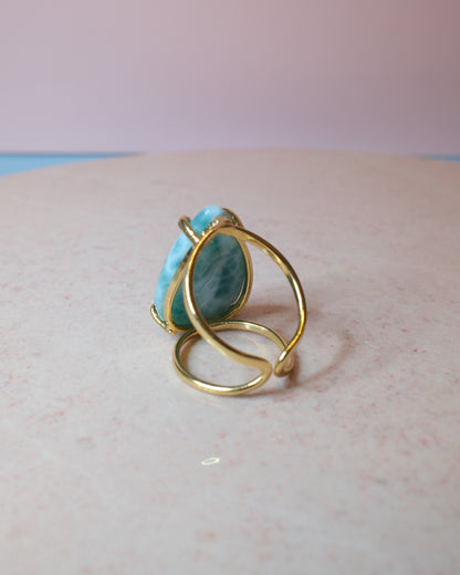 Larimar ring, guld (B)
