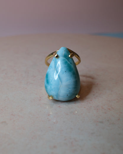 Larimar ring, guld (B)