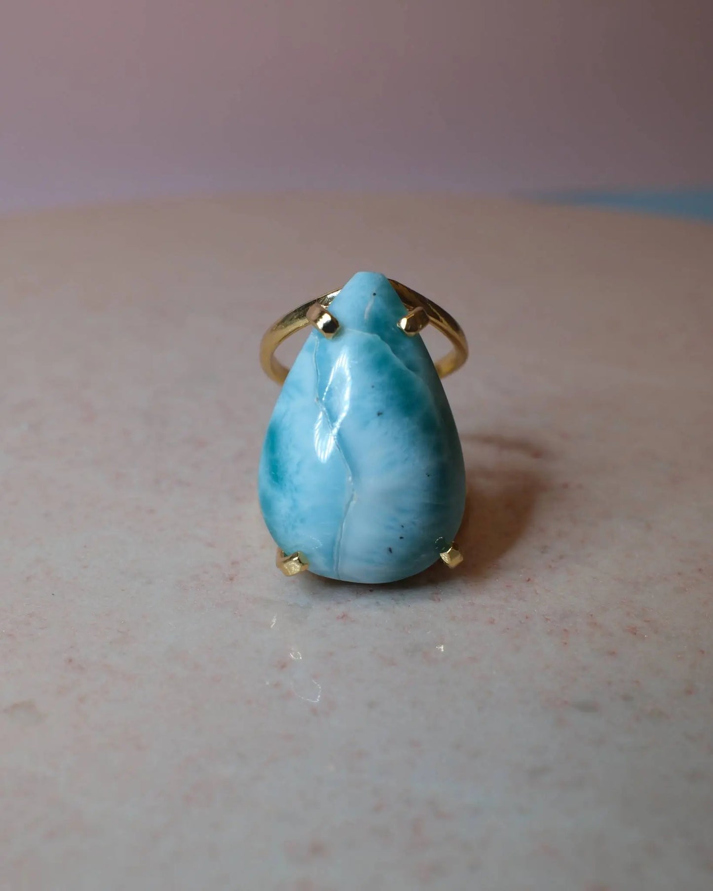 Larimar ring, guld (B) Spiritana