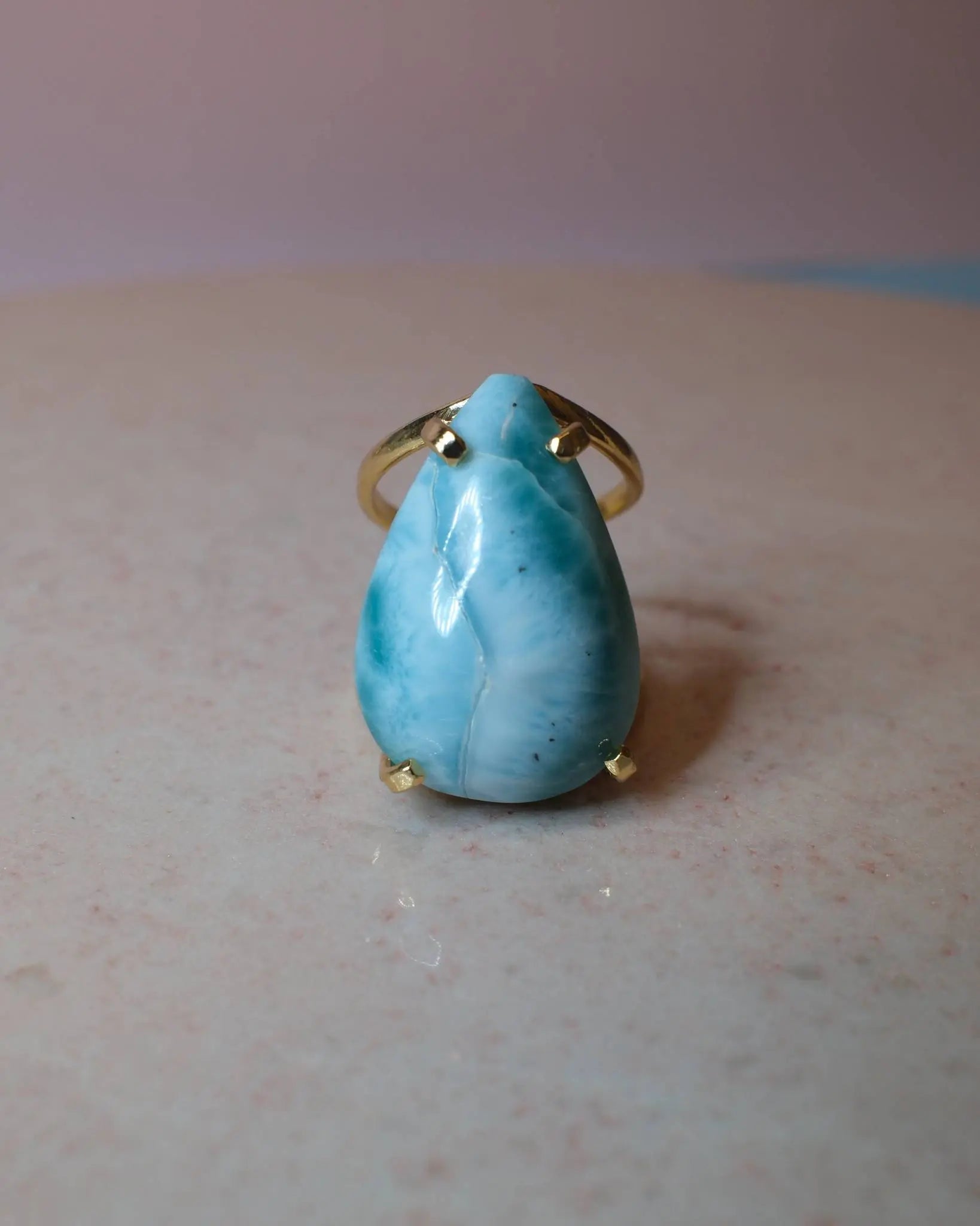 Larimar ring, guld (B) Spiritana