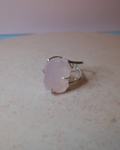 Rosenkvarts ring, silver (B)