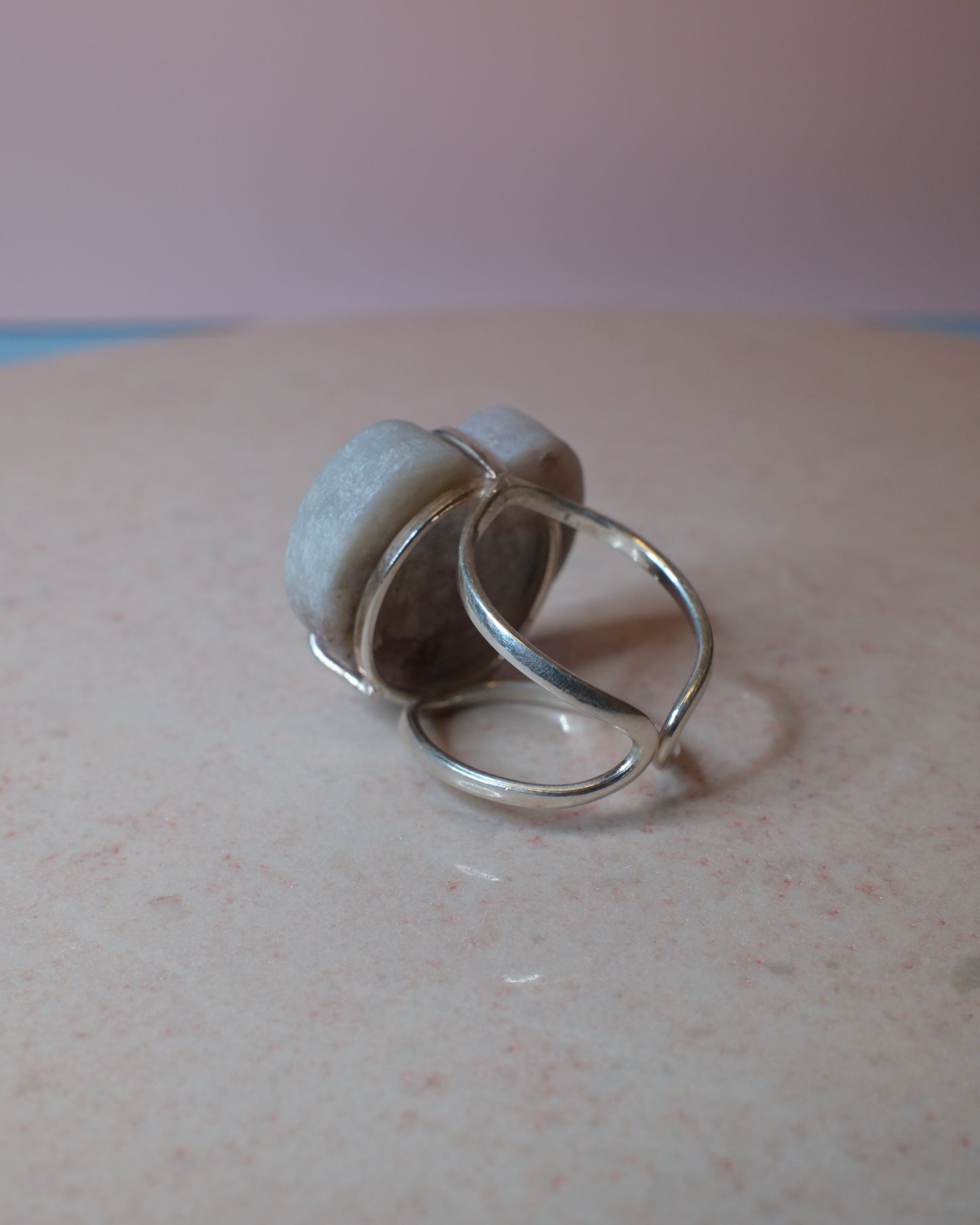 Rosa ametist ring hjärtformad, silver (A)