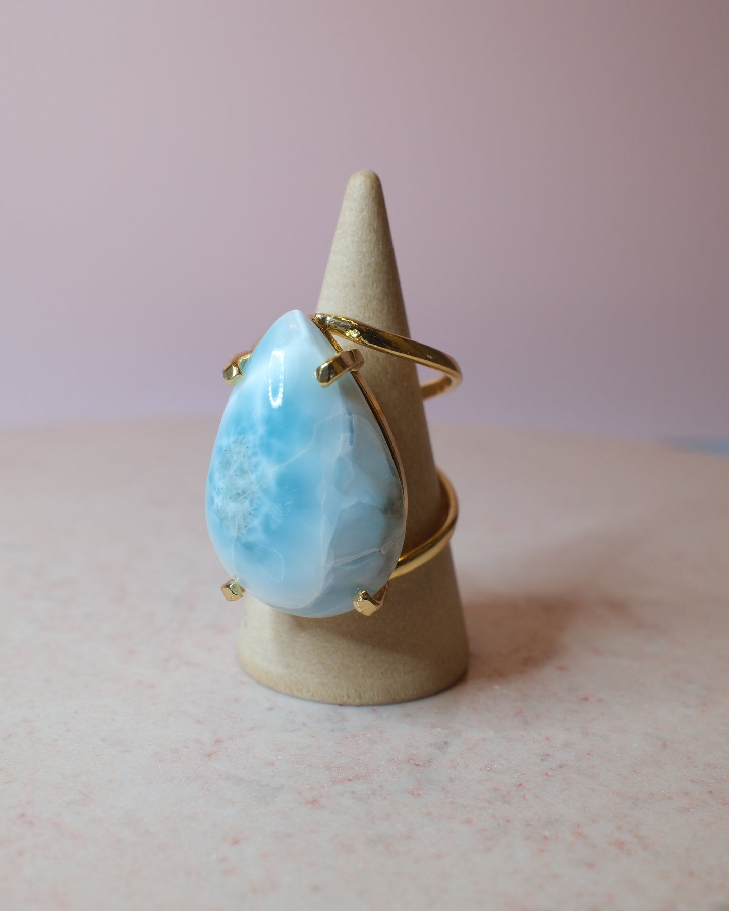 Larimar ring, guld (C)