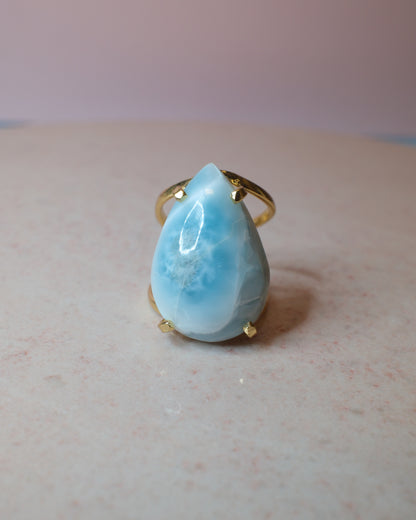 Larimar ring, guld (C)