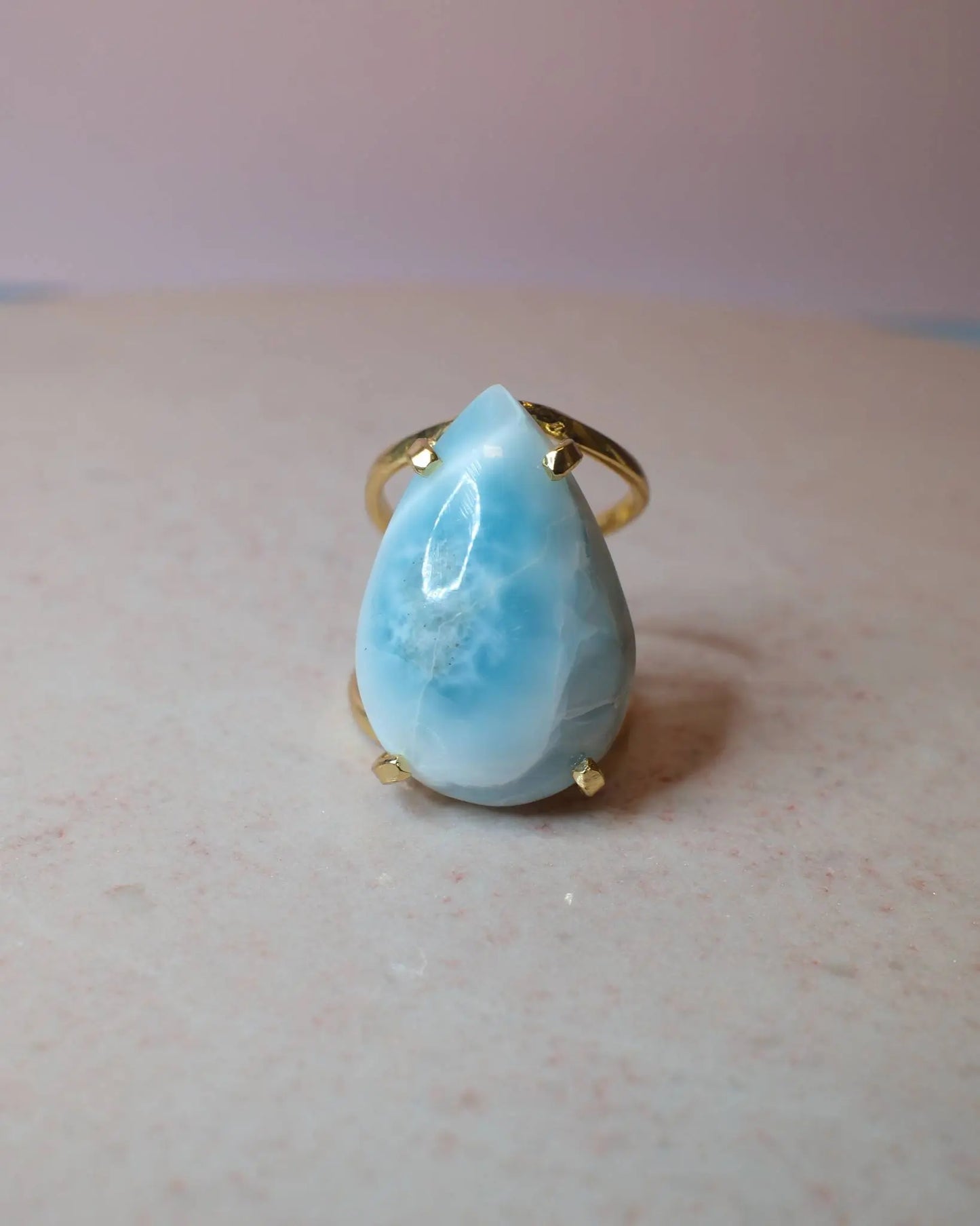 Larimar ring, guld (C) Spiritana