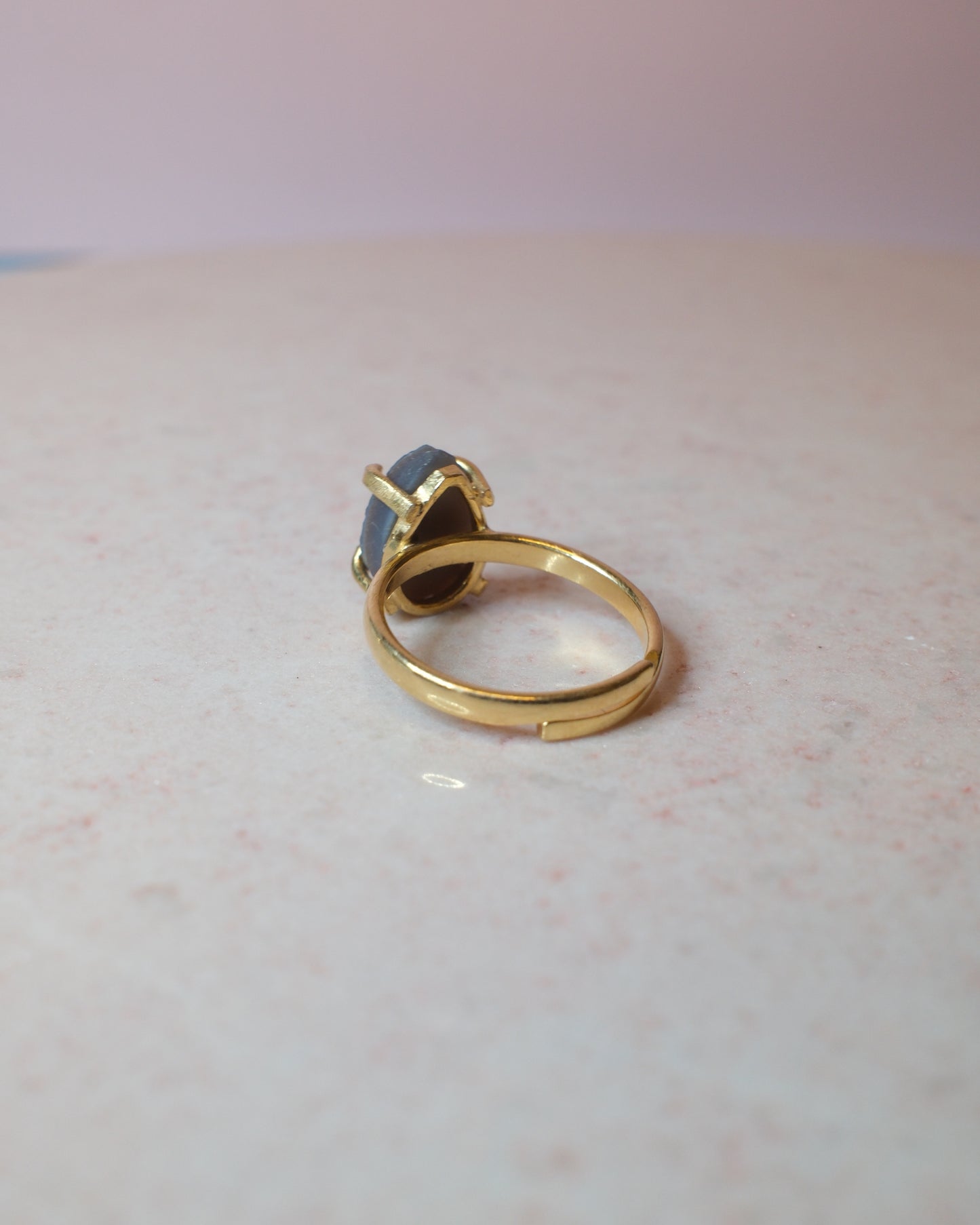 Druzy kvarts ring, guld (A)