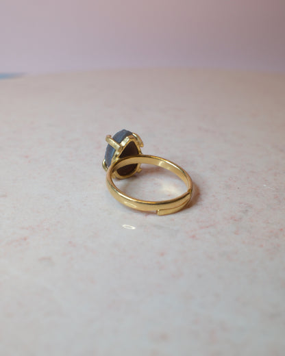 Druzy kvarts ring, guld (A)