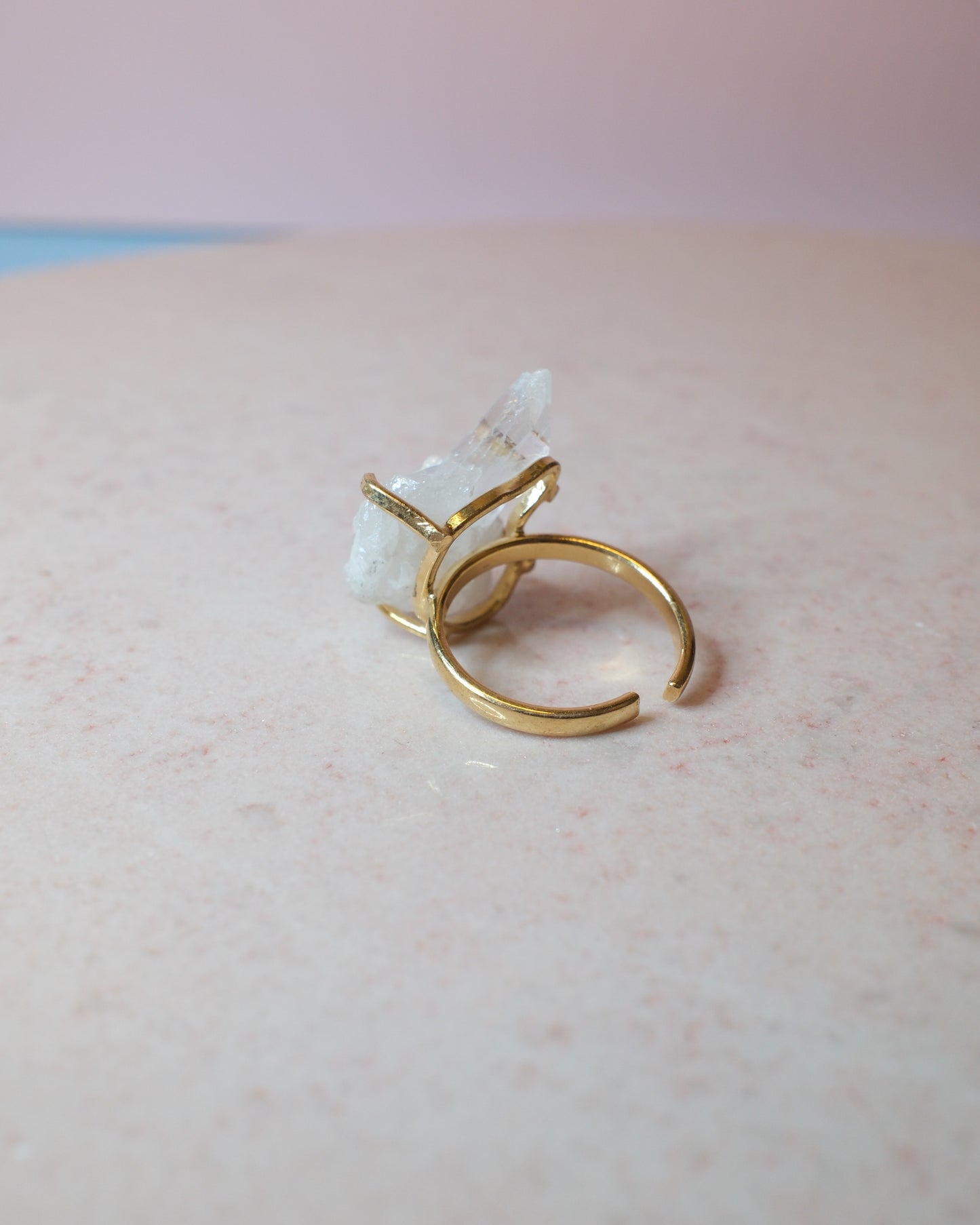 Ängelkvarts ring, guld (A)