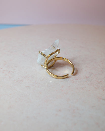 Ängelkvarts ring, guld (A)